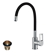 Смеситель для кухни с гибким изливом Rossinka Z35-35U-Black
