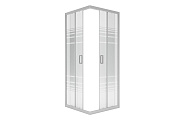 Душевая кабина Классик КВАДРАТ  900*900 Grey N стекло текстурированное, UNIN900BLGR