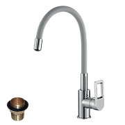 Смеситель для кухни с гибким изливом Rossinka Z35-35U-Gray